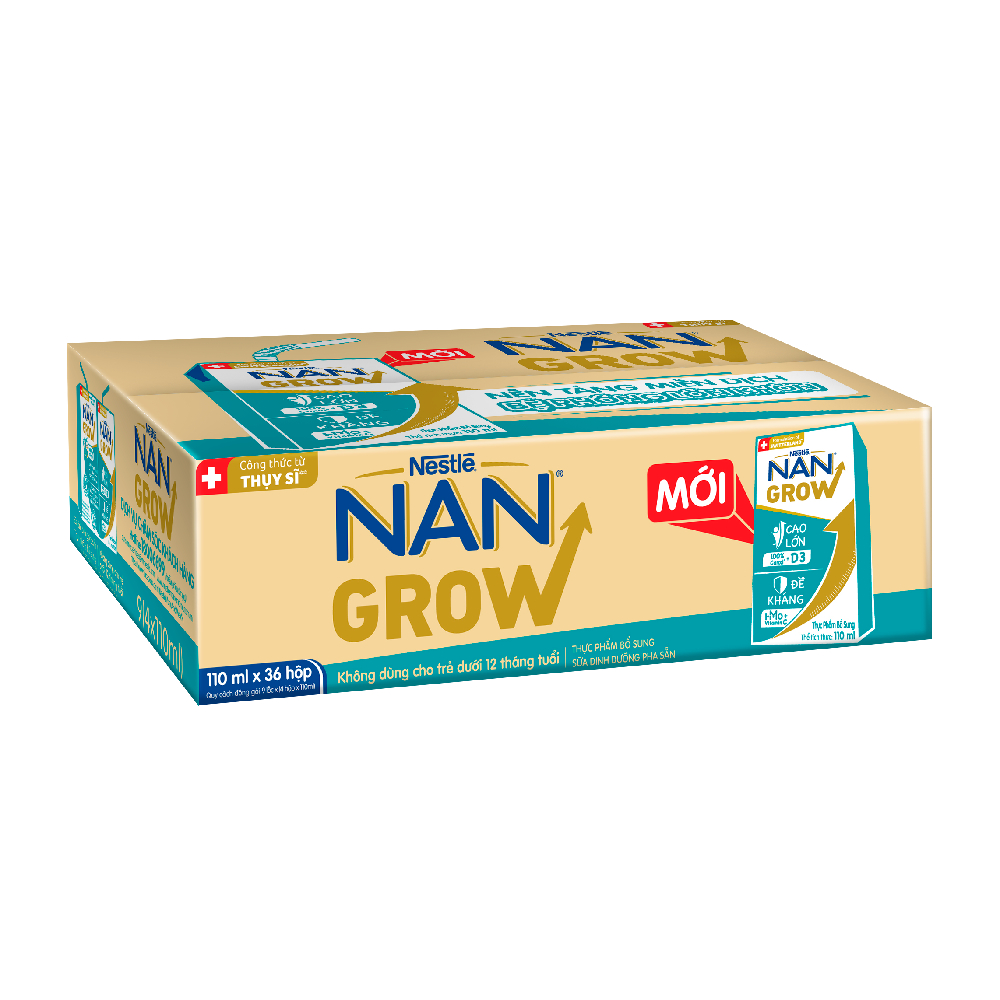 Ảnh Thùng 36 hộp Sữa pha sẵn Nestlé NANGROW sữa mát công thức từ Thụy Sĩ 100% Canxi giúp bé cao lớn vượt trội 9(4 x 110ml) 1