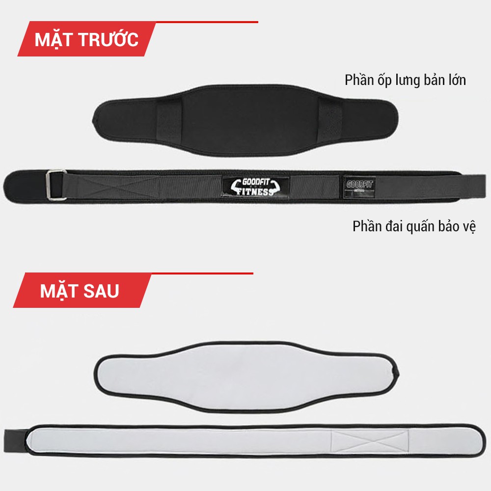 Đai lưng tập gym hỗ trợ gánh tạ, Deadlift GoodFit GF721WS