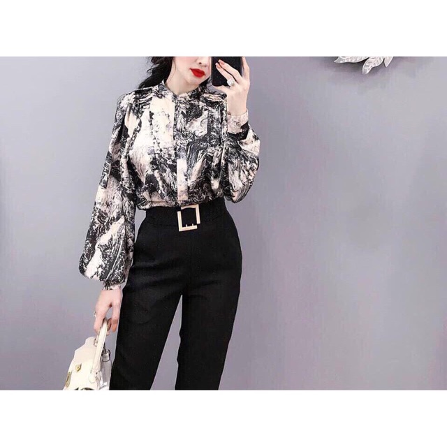 Quần baggy đai vuông công sở