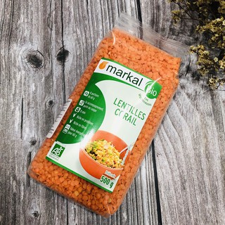 Đậu lăng đỏ cam san hô hữu cơ Markal 500g hãng nhập khẩu từ Pháp
