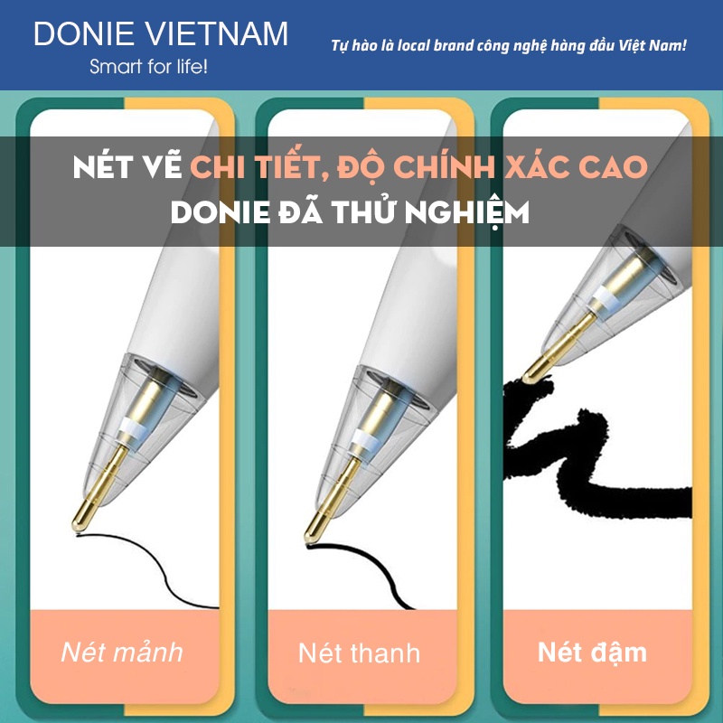 [Ngòi Chính Hãng] Ngòi Bút Kim Loại Thay Thế nhám Cao Cấp Cho Bút Apple Pencil 1/2 & Pro | Donie A01