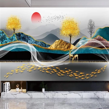 ∋Phòng khách sang trọng kiểu Trung Quốc phòng khách phòng ngủ phòng ngủ văn phòng trang trí hiện đại tranh dán tường tự