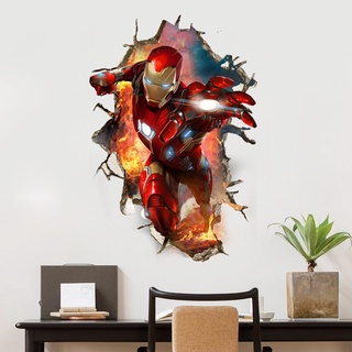 G13 Marvel The Avengers Siêu Anh Hùng Người Nhện 3D Giấy Dán Tường Ba Chiều Miếng Dán Trẻ Em Phòng Ngủ Phòng Khách Trang Trí Một Phần