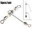 GUSTAVA 5 Cái / lốc Đầu Nối 3 Đường cross line Trident Splitter Đồng Thùng Xoay Xoay Với Ngọc Trai