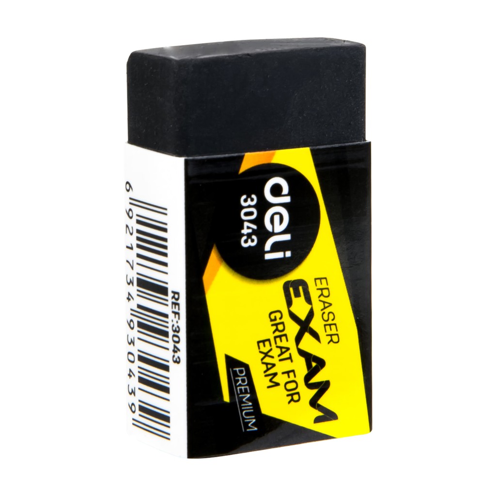 Tẩy 2B Deli Tẩy Sạch Ít Vụn Kích Thước 40×22×12mm, Đen - 1 viên