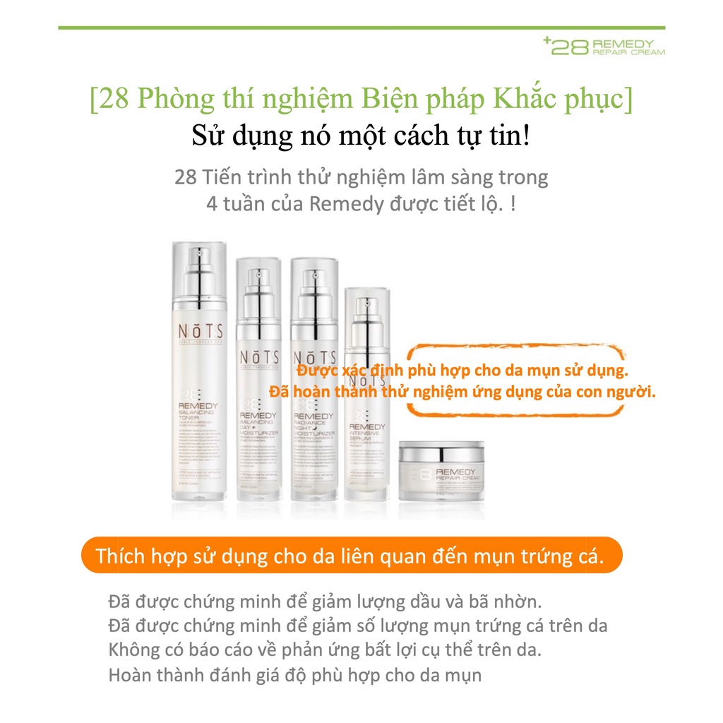 Nước Cân Bằng Phục Hồi Da NoTS 28Remedy Balancing Toner 100ml