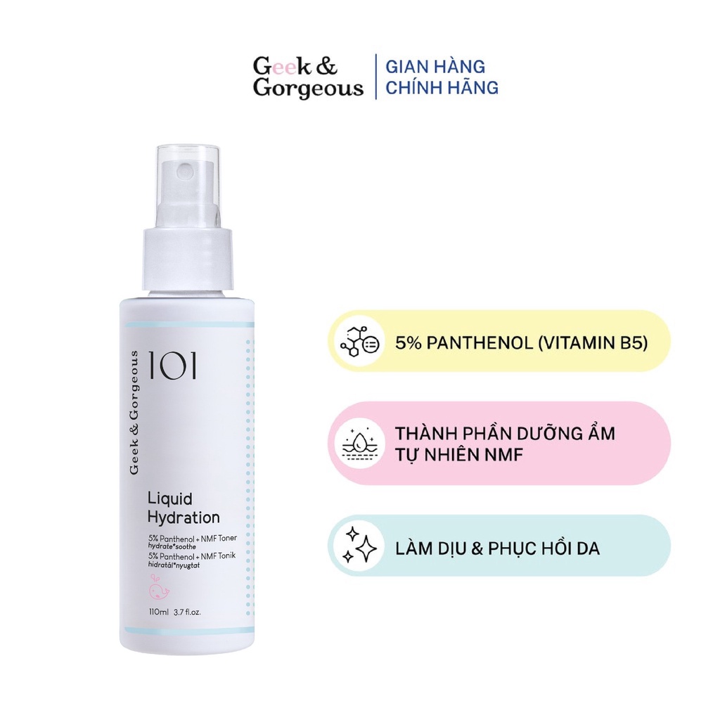 Toner Dưỡng Ẩm, Làm Dịu Geek&Gorgeous Liquid Hydration 110ML | Shopee ...