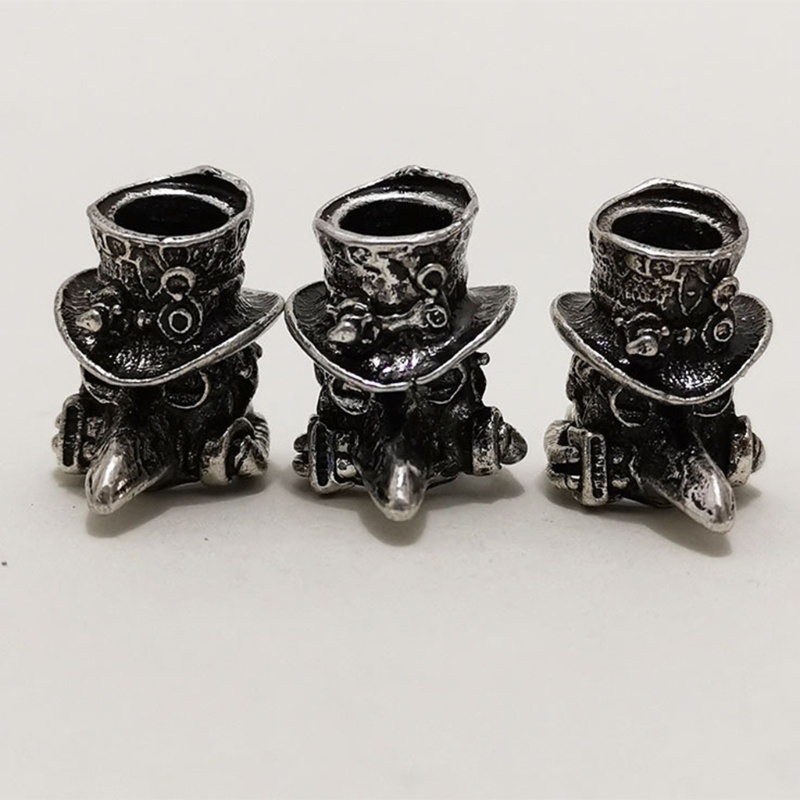 Ppy Retro Vintage Tóc Bím Râu Dreadlock Hạt Nhẫn Ống Viking Rune Charm Mặt Dây Chuyền Cho DIY Vòng Cổ Trang Sức Làm