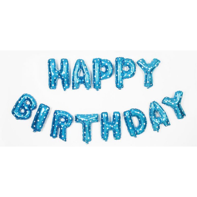 Chữ Happy Birthday bằng bóng trang trí sinh nhật cho bé trai bé gái người lớn  - Kem Shop K129