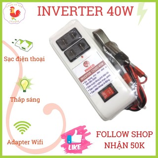 Inverter chuyển điện từ bình ắc quy 12V lên 220V dùng sạc điện thoại, thắp sáng, nguồn phát wifi