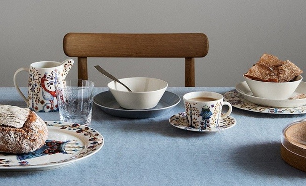 Mô tả Tách sứ uống trà Taika Iittala 200ml Phần Lan, họa tiết Bắc Âu trắng - 2