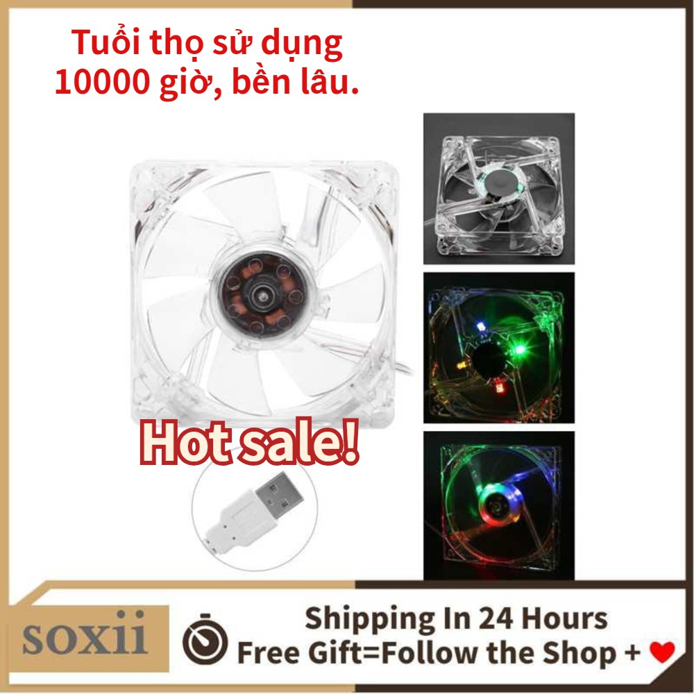 Soxii Quạt sưởi nhiệt CPU 5v 800rpm vỏ trong cổng USB đầu suốt
