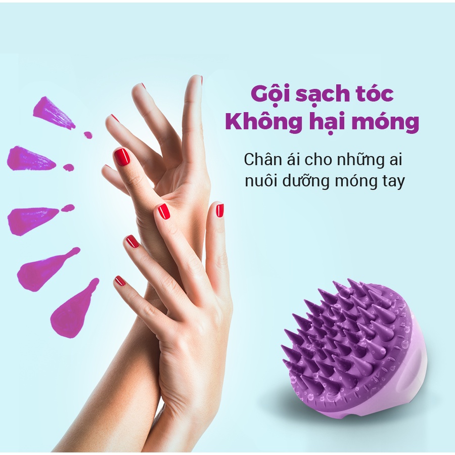 Ảnh Lược Gội Đầu Massage Life360 LE-LGD22 Giảm Gàu, Giảm Rụng Tóc Hiệu Quả - Màu Tím - Hàng Chính Hãng 1
