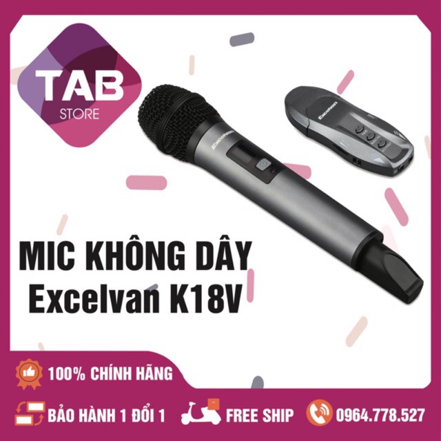 Mic Karaoke Không Dây Excelvan K18V Bảo Hành 6 Tháng Shopee Việt Nam