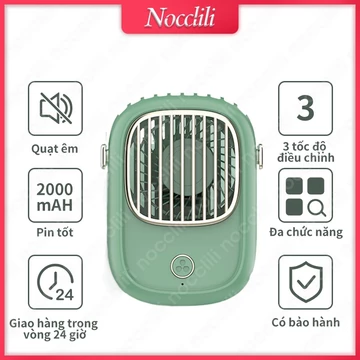 Nocclili Quạt đeo cổ Quạt cầm tay Đa chức năng Quạt treo cổ ba trong một quạt để bàn pin lớn 2000 mAh quạt gió siêu êm