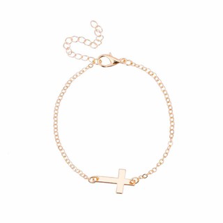 Vòng tay mặt hình cây thánh giá đơn giản tinh tế unisex  - Vòng tay dây xích đồng xu kiểu dáng cổ điển thanh lịch