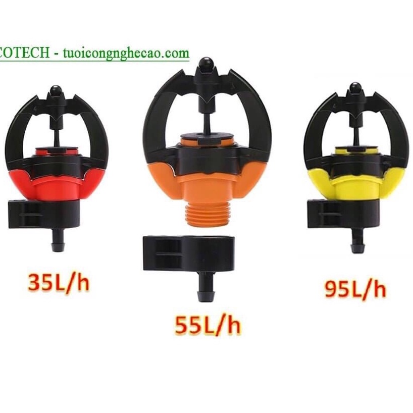 Béc tưới phun mưa SD9000 không bù áp-30-60-90-135l/h điều chỉnh bán kính, chống côn trùng