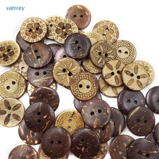 Set 50 nút áo vỏ dừa màu nâu 2 lỗ 18mm
