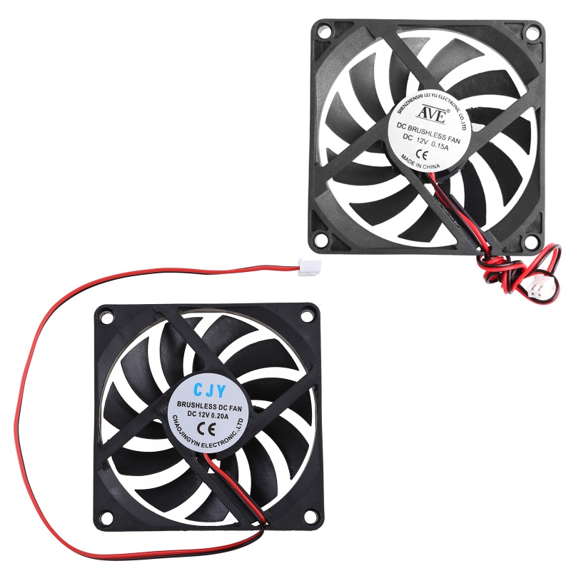 12V 2-Pin 80x80x10mm PC Computer CPU System Heatsink Brushless Cooling Fan 8010