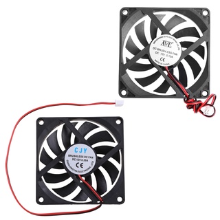 12V 2-Pin 80x80x10mm PC Computer CPU System Heatsink Brushless Cooling Fan 8010