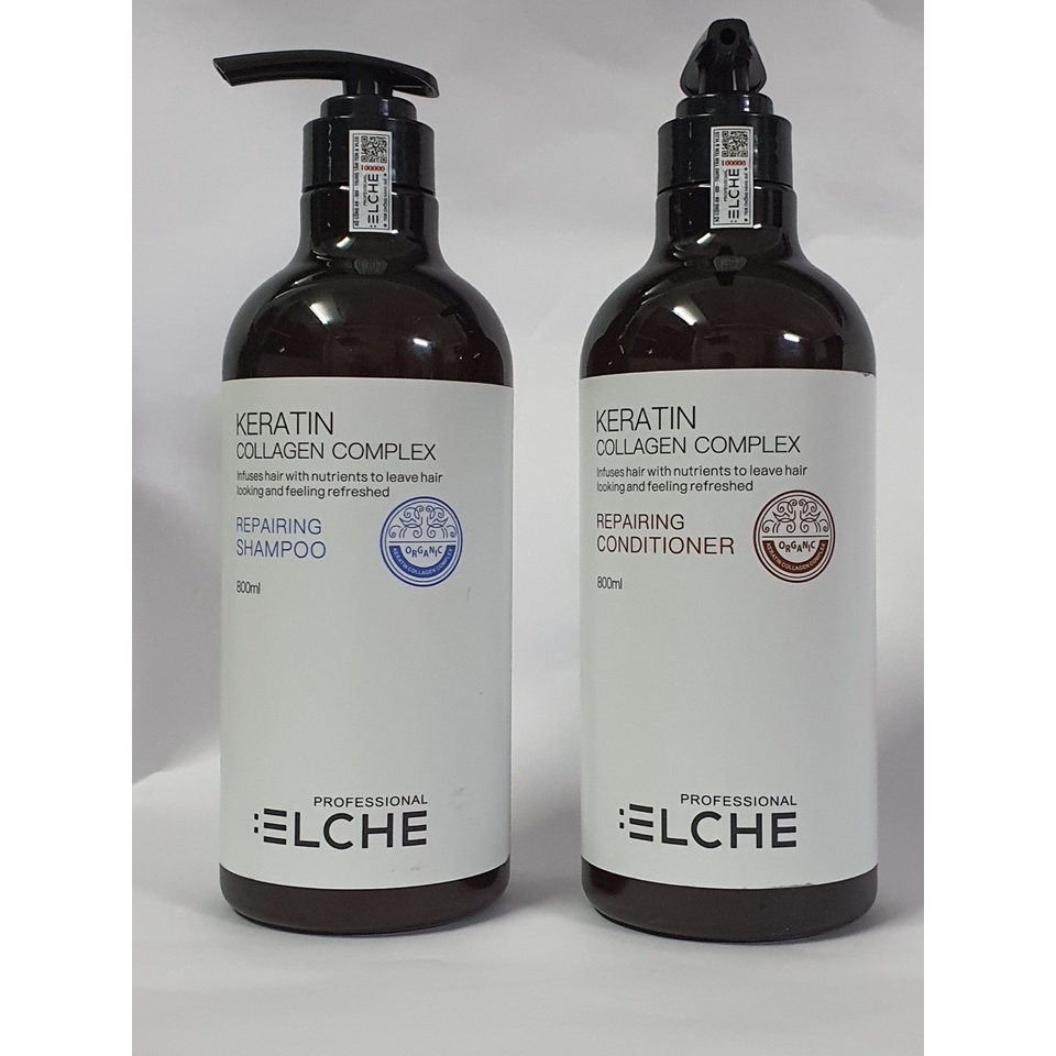 Dầu gội keratin Collagen Complex Elche phục hồi chống rụng tóc 800ml
