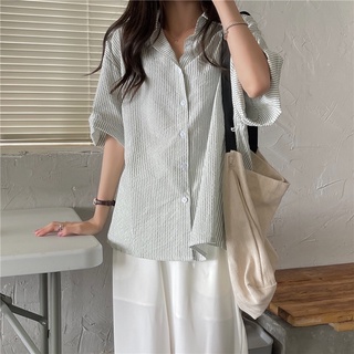 Áo sơ mi Hàn Quốc dáng rộng kẻ nâu nhiều màu basic form rộng