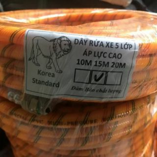 Dây rửa xe 15m 5 lớp áp lực cao dùng cho máy rửa xe mô tơ chuyên dụng
