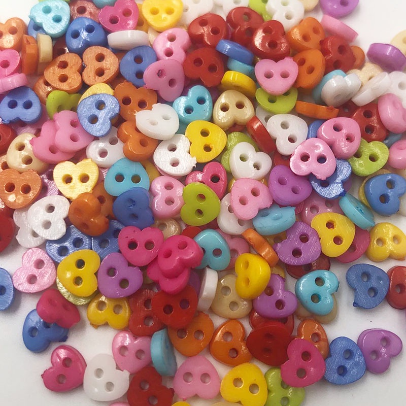 200 Chiếc 6 Mm Nhựa Trái Tim Mini Nút Nhỏ Thủ Công Dụng Cụ May Nút ...