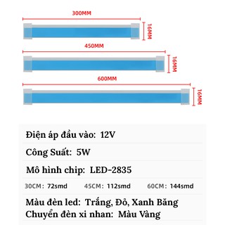 Bộ 2 Dây Đèn Led Mí Ô Tô Tích Hợp Xi Nhan Nháy Đuổi 30cm 45cm 60cm Silicon Chống Nước