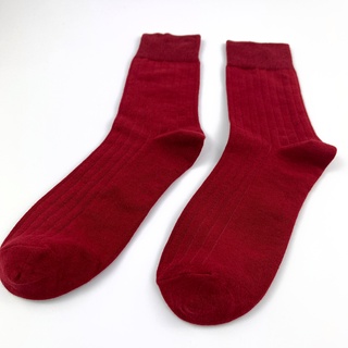 Vớ cổ cao nam đi giày tây GOMTAT mẫu gân chìm màu đỏ, chất liệu cotton cao cấp, hút ẩm thoáng khí  - LUX-TAYCHIM-DO