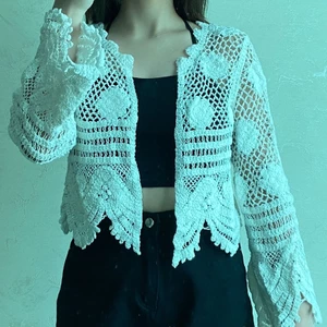 PCF * Mùa Hè Rỗng Áo Dệt Kim Chống Nắng Phù Hợp Với Áo Cardigan Mở Phía Trước Sang Trọng Dài Tay Crop Cardigans Cho Nữ