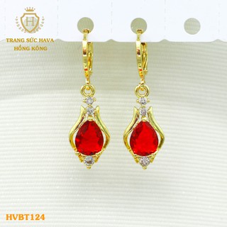Bông Tai, Khuyên Tai Nữ Dáng Dài Xi Mạ Vàng Non Cao Cấp - Trang Sức Hava Hong Kong - HVBT124