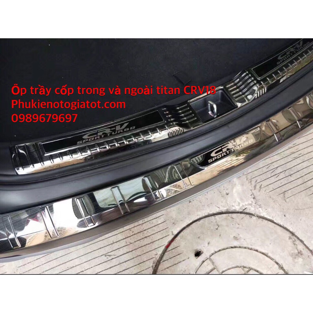 Ốp Chống Trầy Cốp Xe HONDA CRV 2018 - 2022, bộ ốp trầy cốp trong và ngoài Titan cao cấp