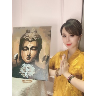Tranh tô màu theo số tranh số hóa Phật Giáo kích thước 40x50cm đã căng khung - Kho SG ship toàn quốc