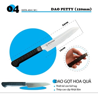Dao gọt hoa quả cao cấp Petty KATANA Basic - cán nhựa thép không gỉ KATA404 (120mm)