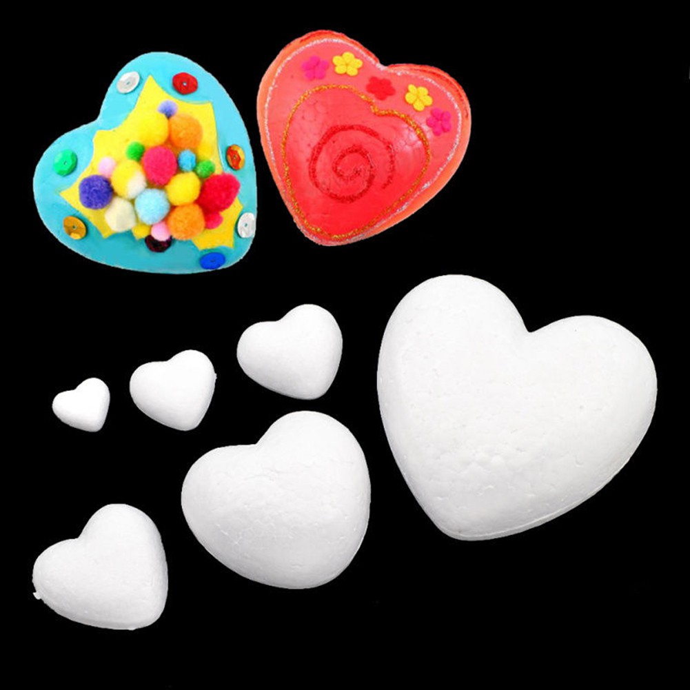 [ONE] Bọt xốp trắng Polystyrene Modeling DIY Craft Hình trái tim Trang trí tiệc