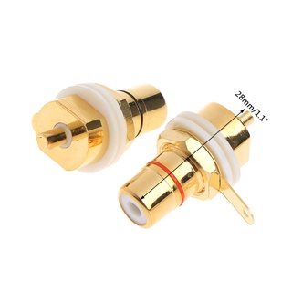MOON 2 Chiếc CMC Mạ Vàng Đồng RCA Nữ Phono Jack Bảng Gắn Khung Xe Kết Nối