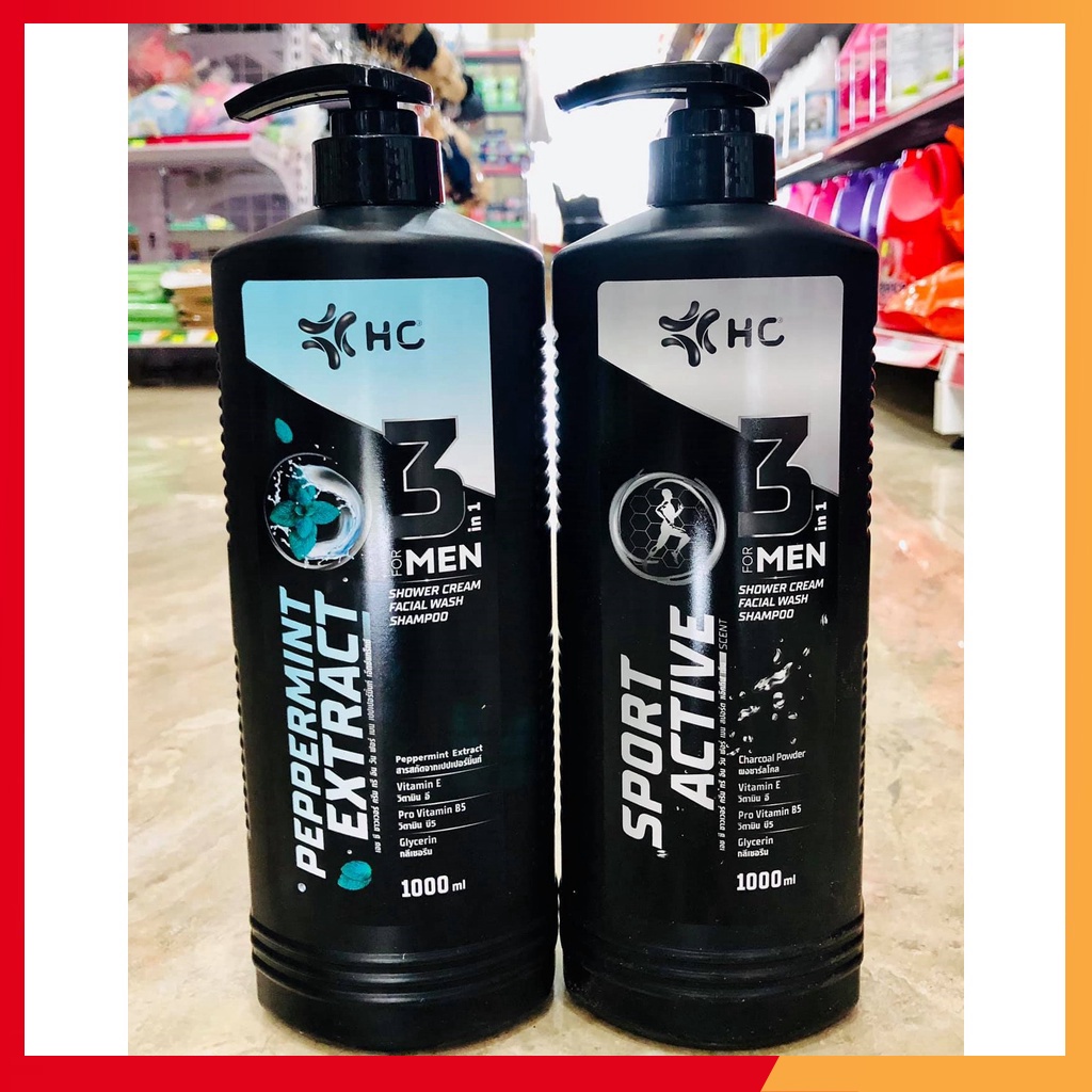 (Chính Hãng) Sữa Tắm Gội Rửa Mặt 3in1 For Men HC 1.000ml Thái Lan - 1 Chai
