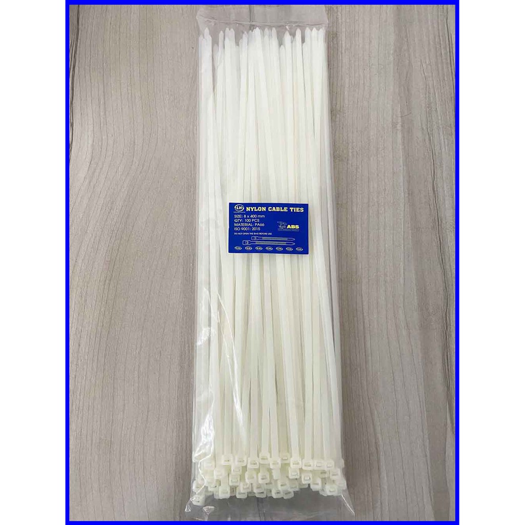 Dây rút, dây thít nhựa 4 tấc trắng đen (8x400mm) 100 sợi/bịch | Shopee ...