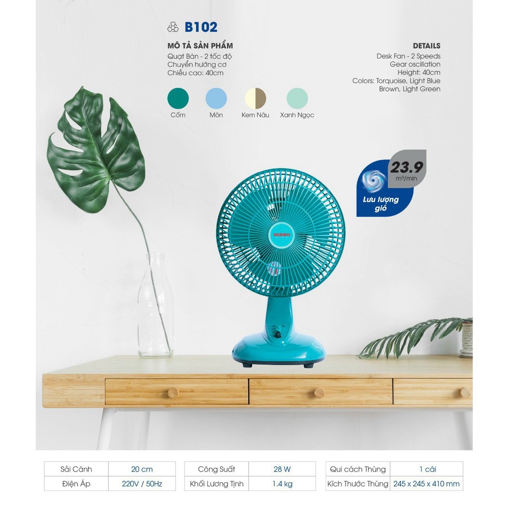 QUẠT ĐỂ BÀN B102 SENKO | Shopee Việt Nam
