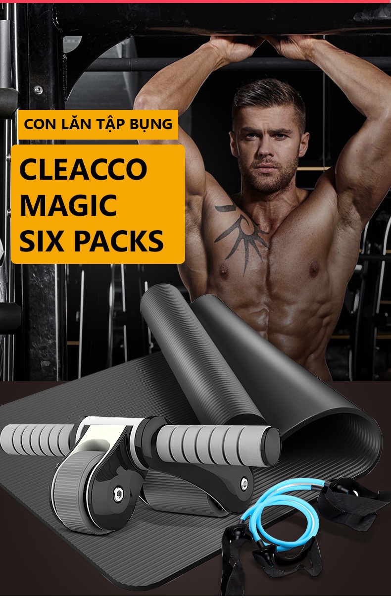 Mô tả Con Lăn Tập Cơ Bụng Bảo Hành 12 Tháng Bánh Lăn Tập Cơ Bụng Chắc Chắn Chống Trượt Tải Trọng 150kg Cleacco CLX BORO SPORT - 1