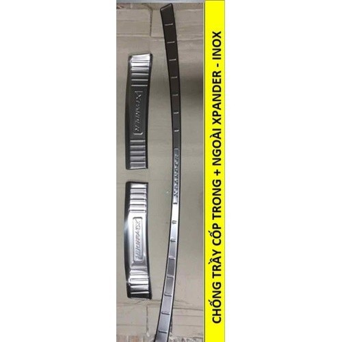Ốp chống trầy cốp xe Xpander, Xpander Cross 2018-2024, Mẫu inox sáng bóng,Chống xước, chống trượt hiệu quả