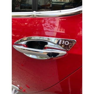Bộ ốp tay nắm, hõm cửa xe Hyundai I10 đời 2014- 2020 - không từ, mạ crom sáng bóng