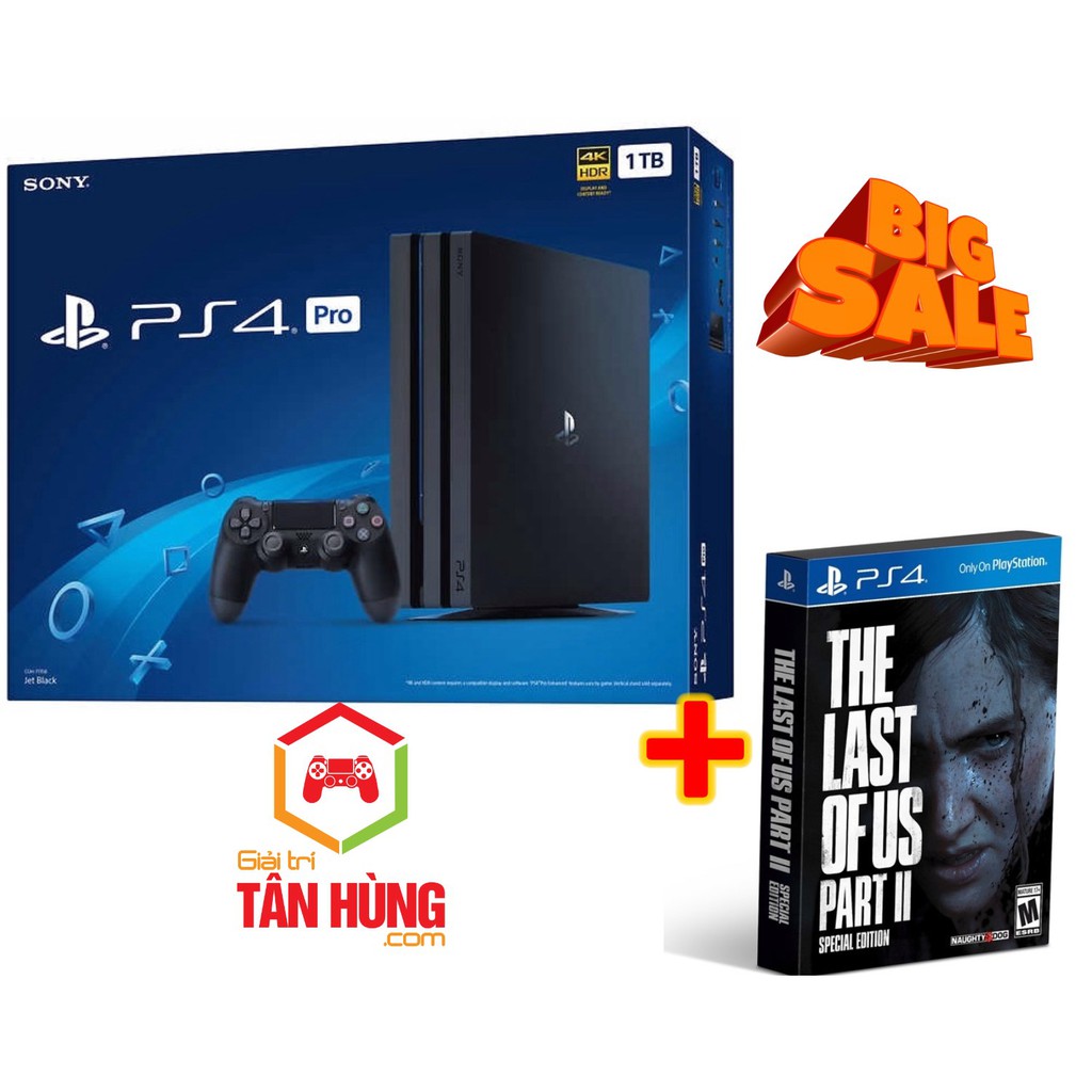 Máy Ps4 Pro 1Tb kèm đĩa The Last of Us Part II Chính Hãng Shopee