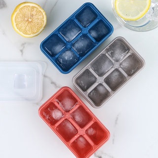 Khuôn Làm Đá Viên Bằng silicone Cấp Thực Phẩm Kèm Nắp Đậy Hình Vuông diy Dành Cho cocktail