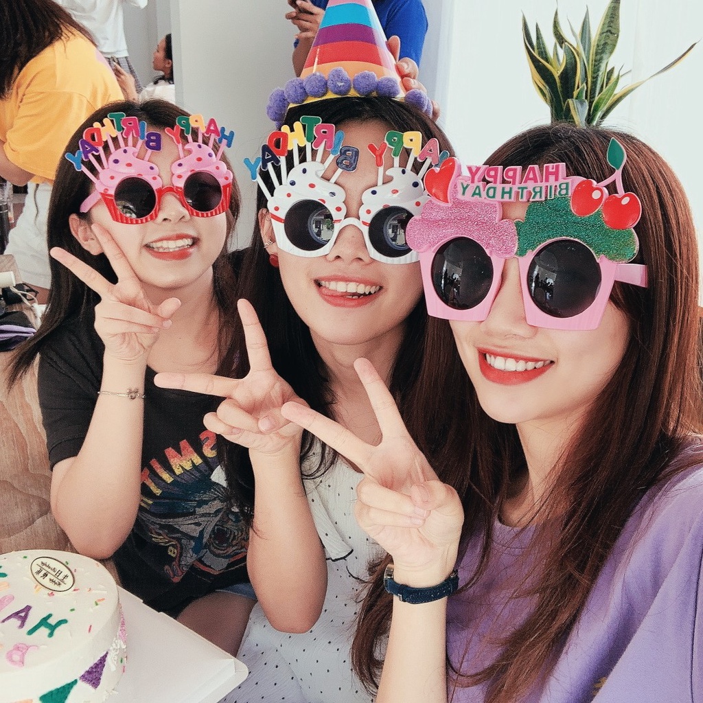 Kính Happy Birthday chụp hình sinh nhật vui nhộn Kem Shop, kính sinh nhật nhiều mẫu trang trí sinh nhật - Kemshop K88