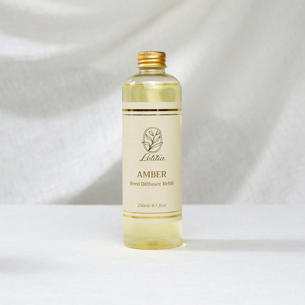 Tinh Dầu Refill Tiết Kiệm Letitia Hương Amber giúp thơm phòng, thư giãn, khử mùi - Size 250ml