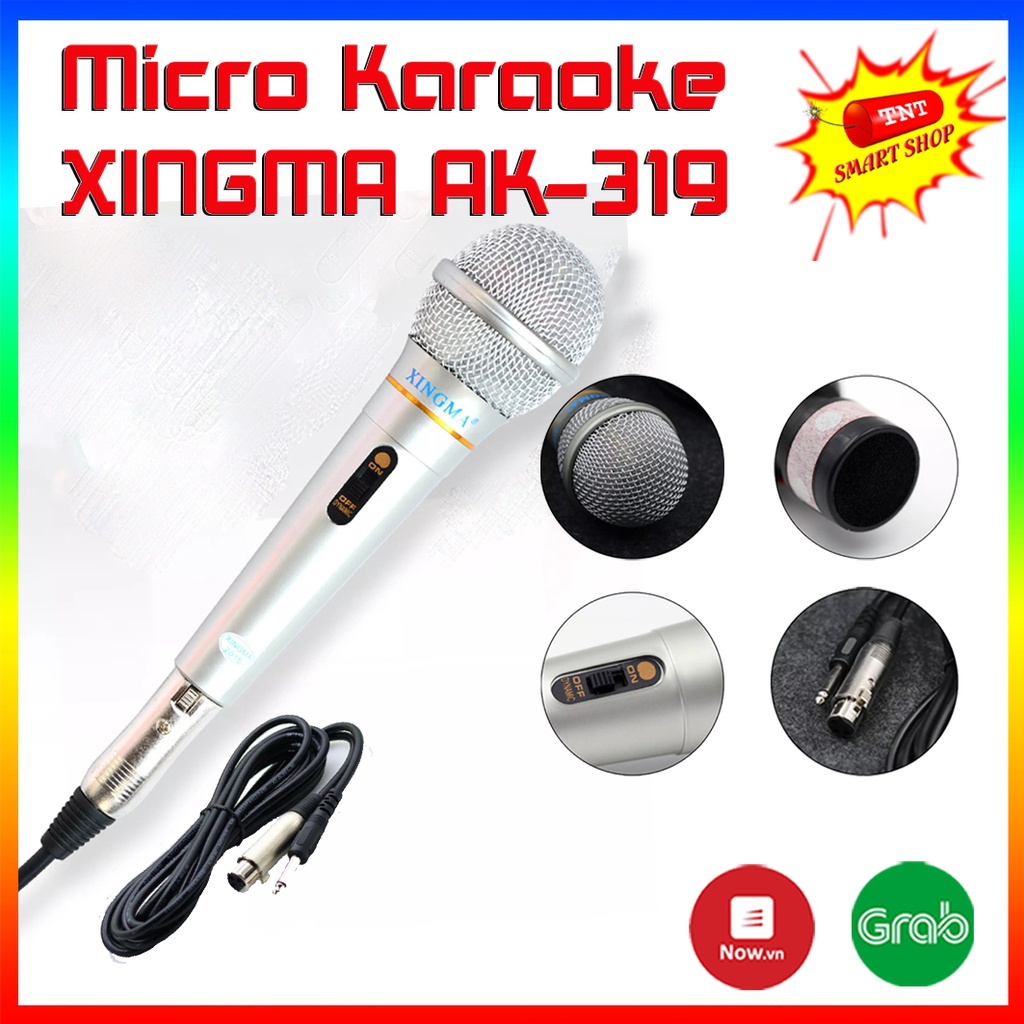 Product image Mic Hát Karaoke Gia Đình  AK-319, Micro Chuyên Nghiệp Có Dây, Mic Hát Karaoke Phòng Thu Chống Hú Cao Cấp 1