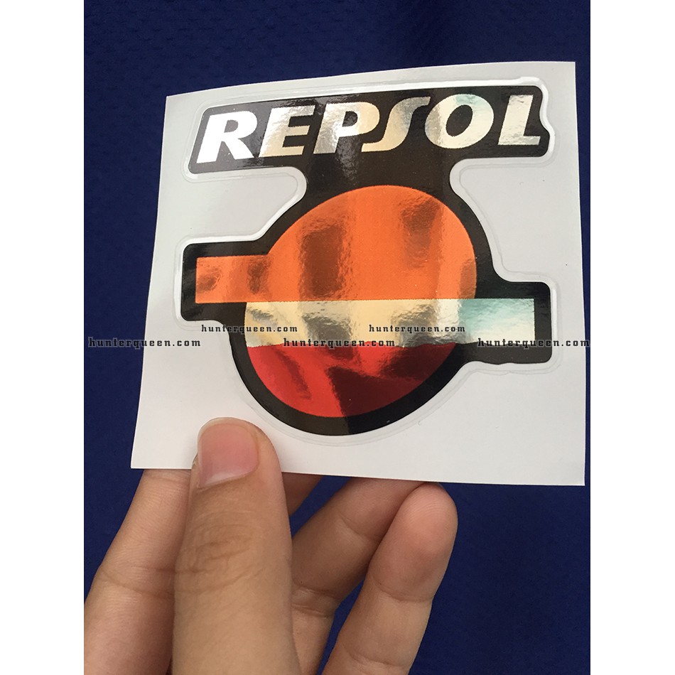RepSol [7.4x6.7cm] chất liệu CROM. Decal cao cấp chống nước. Hình dán logo trang trí, in theo yêu cầu