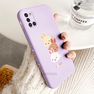 ốp lưng Samsung a31 a51 a71 Ốp Điện Thoại TPU Silicone Hình Ba Chú Thỏ Đáng Yêu Kèm Dây Đeo Cho Samsung a31 a51 a71